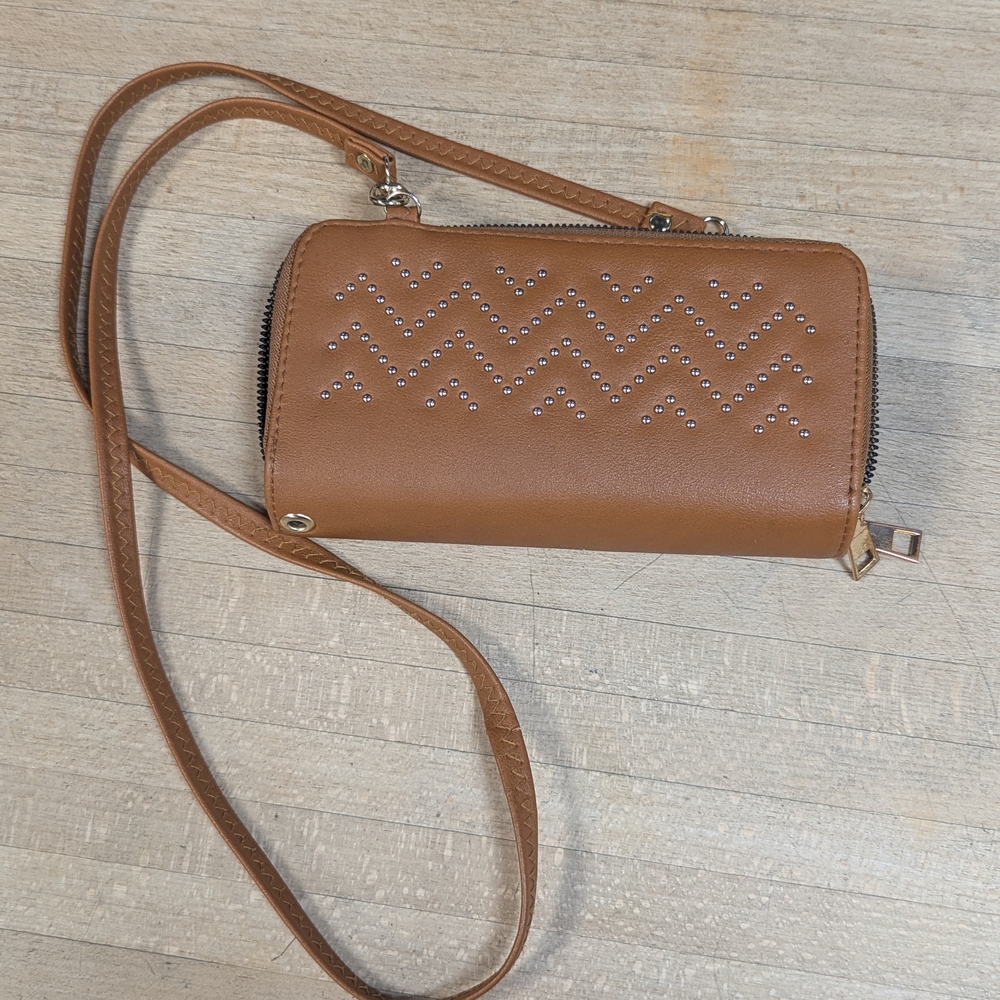 Brown Studded Women's Crossbody Bag